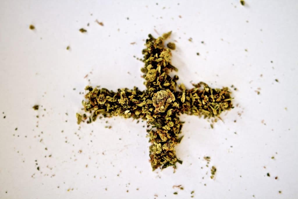 Marijuana in shape of a cross