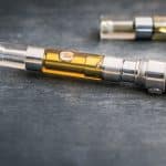 Cannabis oil vape pen cartridges. Alternative method of smoking the THC extracted from marijuana plants.